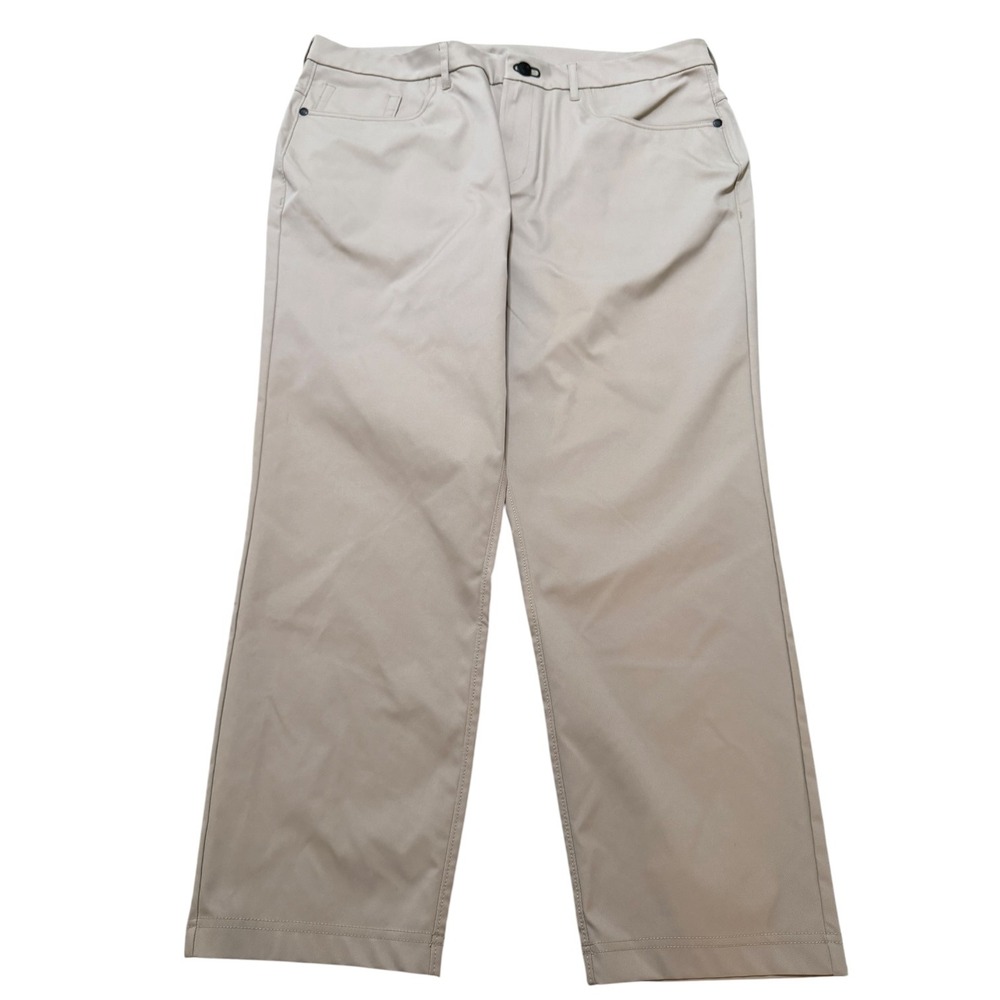 Public Rec Workday Pants Mens 36x28 Khaki Tan Polyester Straight Leg 5-Pocket
